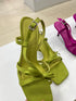 Bow Decor Multi Strap Slid On Heels